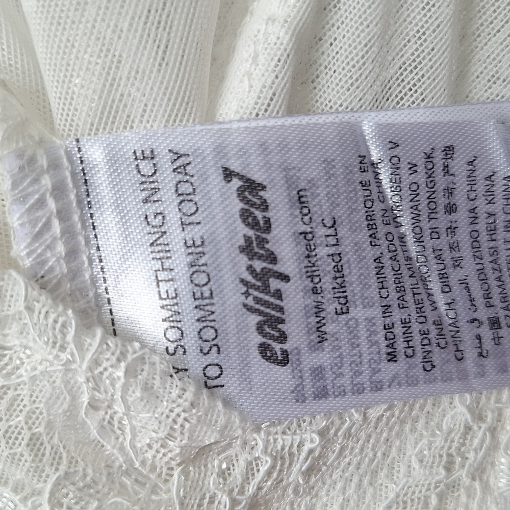 Edikted Lace Strapless Boning Support Sheer Cami Top Bustier - Picture 6 of 7